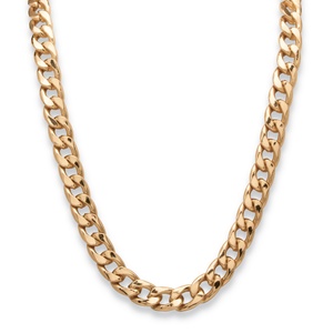 PalmBeach Jewelry Men's Curb-Link Necklace in Yellow Gold Tone