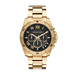 Mens Brecken Gold-Tone Watch Black Dial