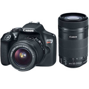 EOS Rebel T6 DSLR Camera with 18-55mm and 55-250mm Lenses Kit