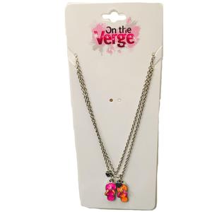 On the Verge Girl's 2-Pack Silvertone Friendship Pendant Necklaces