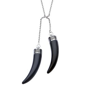 Marvel Women's Stainless Steel Black Panther Claw Pendant Necklace, 30"