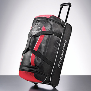 Andante 28" Casual Wheeled Duffel w/Drop Bottom Black/Red