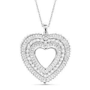 1.00 Carat T.W. White Diamond Sterling Silver Heart Pendant