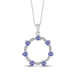 JewelonFire 1 Carat T.G.W. Tanzanite And White Diamond Accent Sterling Silver Open Round Shape Pendant