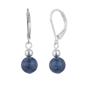 Lapis Bead Drop Earrings