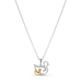 Gold over Sterling Silver Two Tone .047 cttw White Diamond Duck Pendant with 18 inch Cable Chain