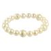 Lita White Pearl With Pearl CZ Inlay Accents Stretch Bracelet