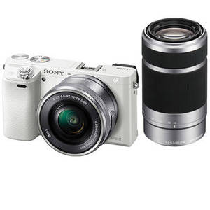 Alpha a6000 Mirrorless Digital Camera with 16-50mm and 55-210mm Lenses Kit (White)