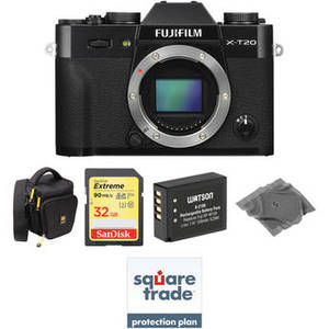 X-T20 Mirrorless Digital Camera Body with Deluxe Kit (Black)
