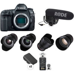 EOS 5D Mark IV DSLR Camera with Rokinon Cine Lenses Bundle