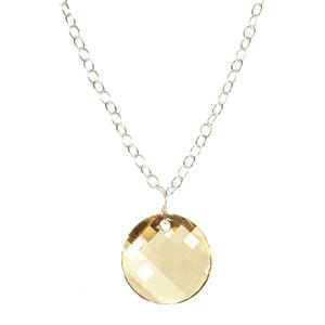 Lita Swarovski Round Twist Pendant With Sterling Silver Chain  24"