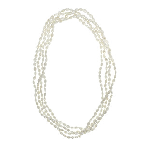 Lita 100" Genuine White Freshwater Pearl Necklace