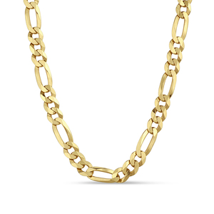 Gold Plated Sterling Silver 200 Gauge Diamond Cut Figaro Chain, 22 Inches