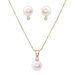 Pearl & Diamond Earring & Necklace Set