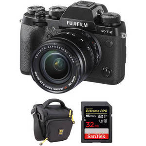 X-T2 Mirrorless Digital Camera with 18-55mm Lens and Accessories Kit