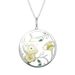 Jewelry For Trees 14k Gold and Sterling Silver Enameled Flower Pendant