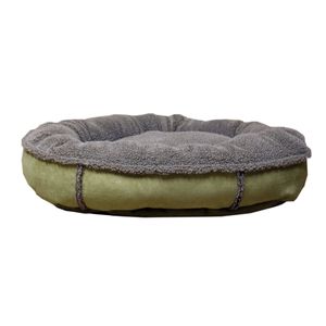 Carolina Pet Company Medium Faux Suede & Tipped Berber Round Comfy Cup - Sage