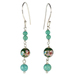Lita Sterling Silver Turquoise and Cloisonne Dangle Earrings