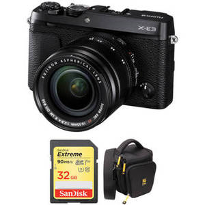 X-E3 Mirrorless Digital Camera with 18-55mm Lens and Accessories Kit (Black)