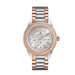 Ladies Crystal Two-Tone Watch Silver-Tone Dial