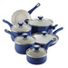 New Traditions 14 Piece Speckled Cookware Set Blue