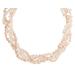 Lita 2 Pc Necklace Set- Pink Fresh Water Pearl And Clear Crystal Chips Necklaces Twisted Together