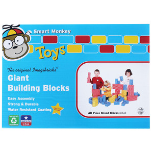Smart Monkey Toys Imagibricks Giant Building Block Set, 40 Pcs