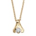 PalmBeach Jewelry 1.08 TCW Round Cubic Zirconia Twist Solitaire Pendant Necklace in Yellow Gold Tone 18"