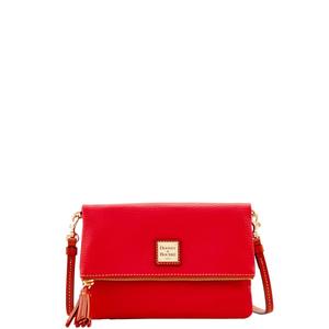 Pebble Grain Foldover Zip Crossbody