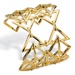 PalmBeach Jewelry Open Triangle Link Geometric Cuff Bracelet in Gold Tone 6"