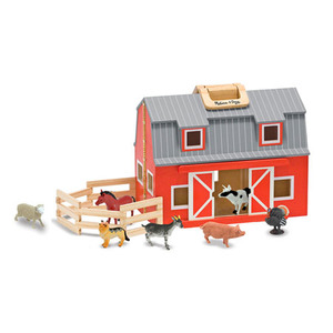 Fold and Go Barn w/7 Farm Animals