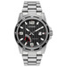 Mens PRT Eco-Drive Silver Stainless Steel Watch Black Dial