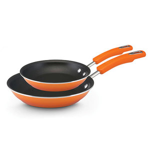 Twin Pack Hard Enamel Skillet Set Orange