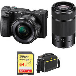 Alpha a6500 Mirrorless Digital Camera with 16-50mm and 55-210mm Lenses and Free Accessory Kit