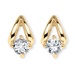 PalmBeach Jewelry .80 TCW Round Cubic Zirconia Earrings in Yellow Gold Tone
