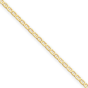 14k Yellow Gold 1.5mm Anchor Link Chain Necklace - 16 Inch - Lobster Claw