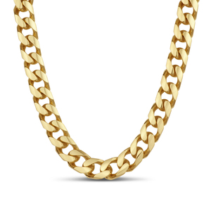 Gold Plated Sterling Silver 350 Gauge Diamond Cut "Miami Curb Chain, 24 Inches.