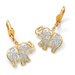 PalmBeach Jewelry 18k Gold-Plated Two-Tone Filigree Elephant Drop Earrings