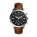 Mens Townsman Chronograph Dark Brown Leather Watch Black Dial