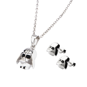 Star Wars Women's 925 Sterling Silver Darth Vader Earrings and Pendant Set