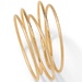 PalmBeach Jewelry 5 Piece Bangle Bracelet Set in Textured and Polished Yellow Gold Tone