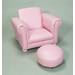 Gift Mark Child's Upholstered Chair w/Ottoman (Pink)